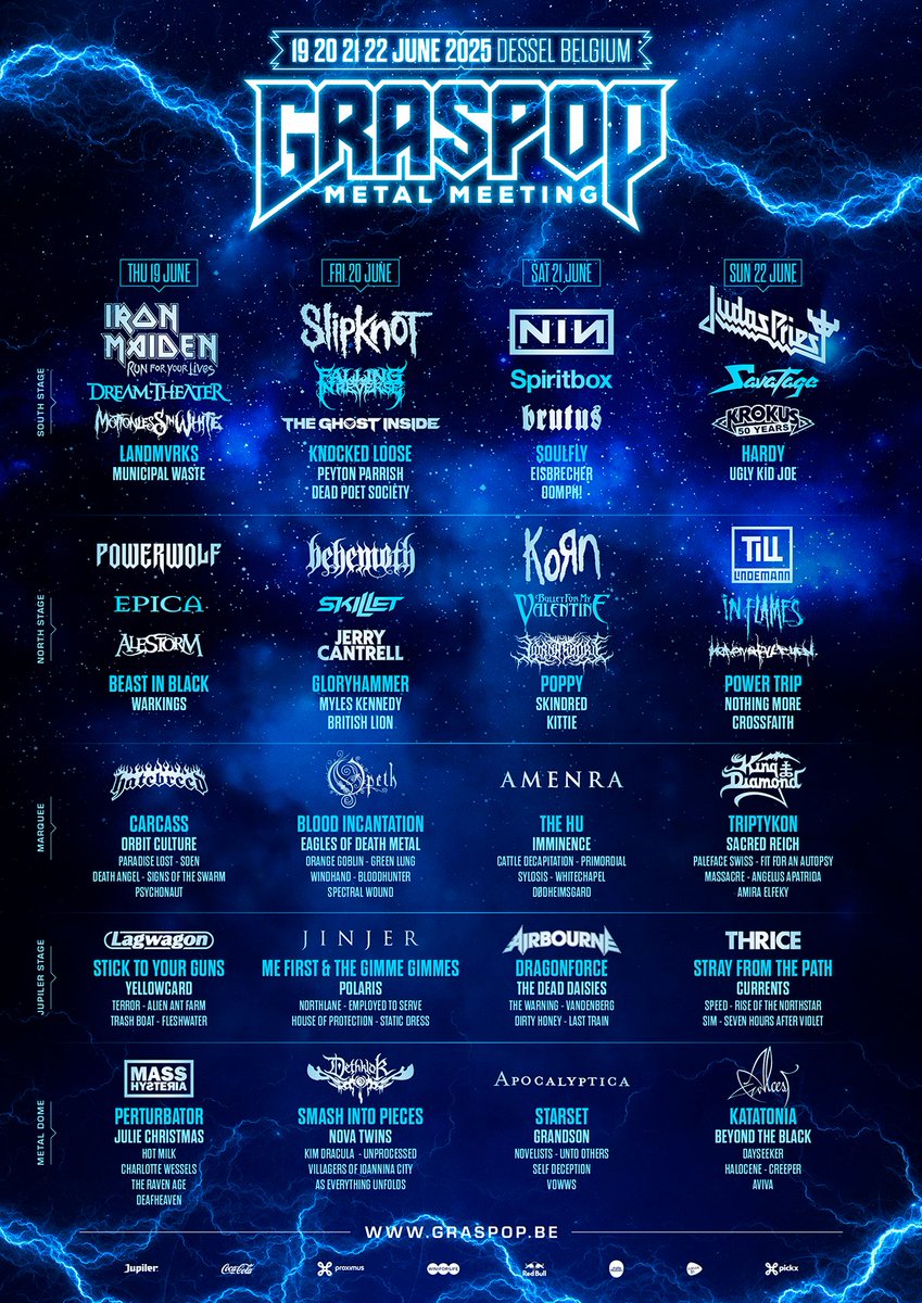 The HU (@thehuofficial) on Twitter photo BELGIUM! We'll see you at <a href="/GraspopMetal/">GraspopMetalMeeting</a> on Saturday, June 21st! See you there! ⚡️
graspop.be
#GMM25 BELGIUM! We'll see you at <a href="/GraspopMetal/">GraspopMetalMeeting</a> on Saturday, June 21st! See you there! ⚡️
graspop.be
#GMM25