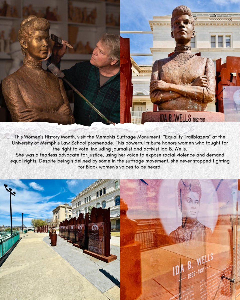 #CelebratingWomensHistoryMonth
The monument highlights the contributions of Tennessee women to the suffrage movement, making it a must-see for anyone interested in history and civil rights.
#WomensHistoryMonth #MemphisSuffrageMonument #IdaBWells #EqualityTrailblazers