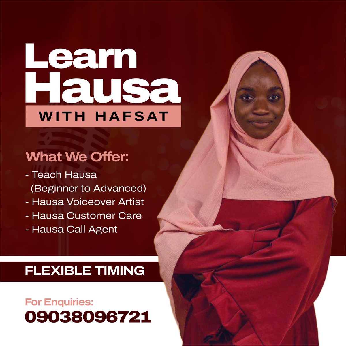 Funmi2494's tweet image. Hey X fam 👋 It’s your gurl ✨ You already know what I’m into. If you need Hausa lessons 🗣️, voiceovers 🎙️, or customer care services ☎️ or know someone who does hit me up 
Let’s work. 🚀📞😉 #Hausa #Voiceover #CustomerCare #HausaTutor