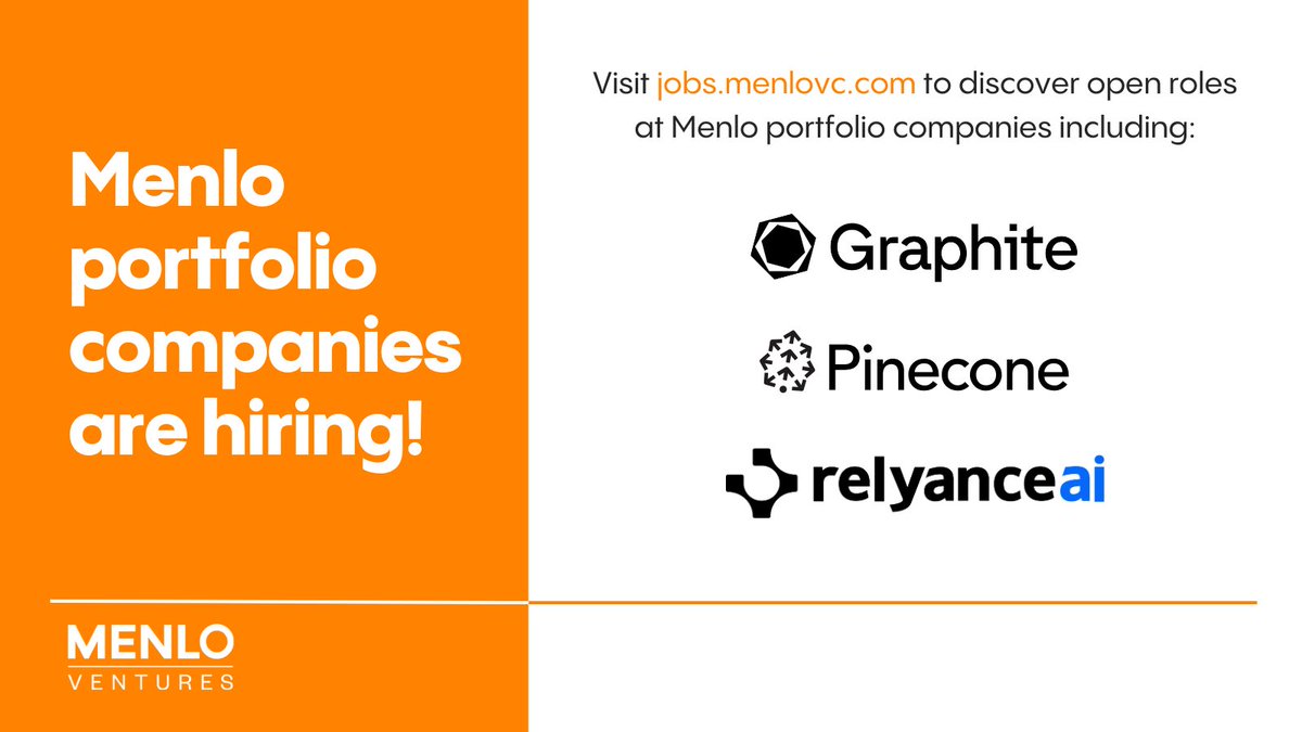 Y2Kandace's tweet image. ✨#NowHiring ✨
We're spotlighting three groundbreaking startups that are shaping the future of developer experiences, AI development, and data privacy: @withgraphite, @pinecone , and @relyanceai. They are all actively hiring. Head to mnlo.vc/Careers to find out more.
