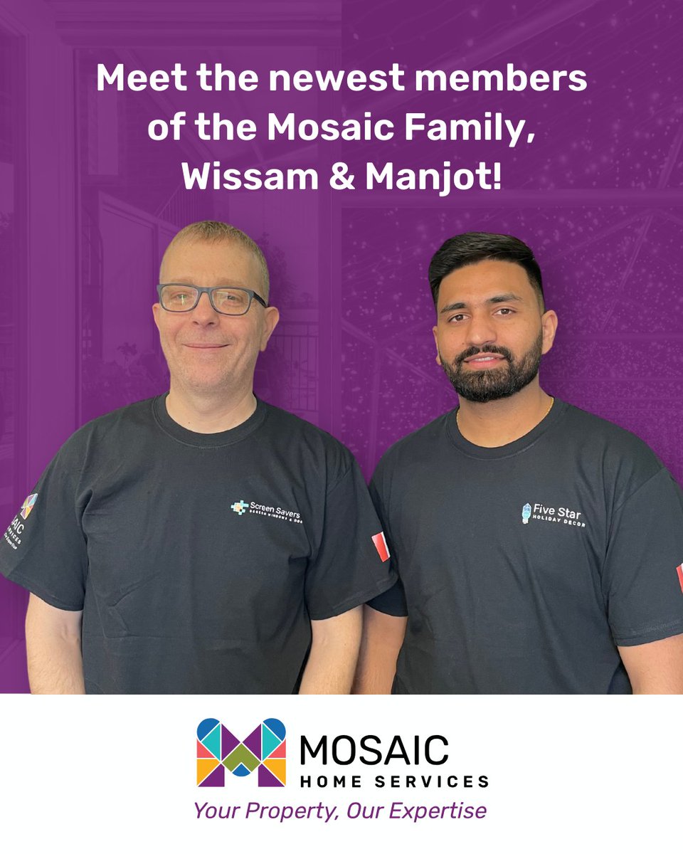 GetMosaicYeg's tweet image. BIG NEWS! 🎉 We’re thrilled to welcome TWO new franchise partners to the Mosaic Home Services family!
✨ Manjot – Owner of Five Star Holiday Decor Winnipeg
✨ Wissam – Owner of our second Screen Savers location in Ottawa