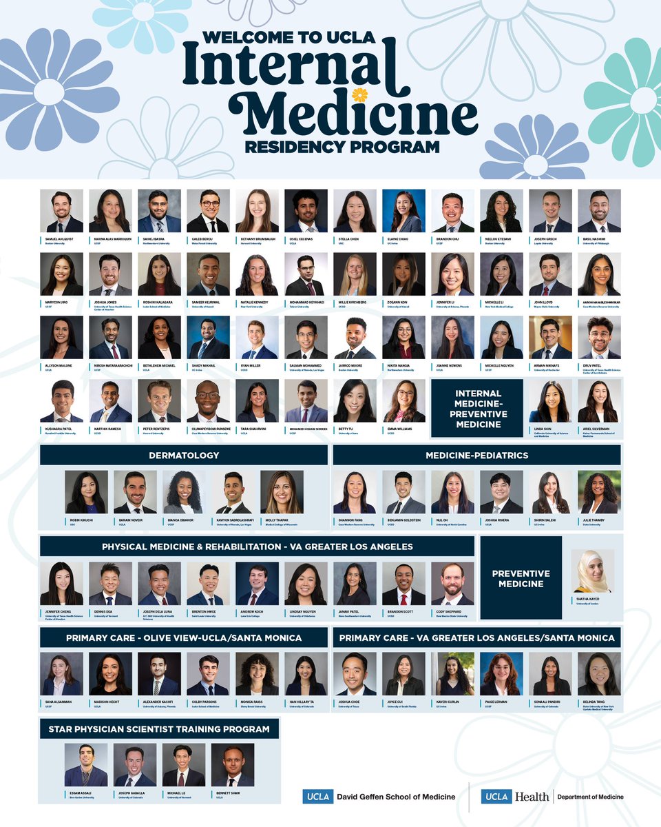 Congratulations and welcome to the incoming UCLA Internal Medicine Residency class of 2025! We are thrilled to have you join our community and can’t wait to see the impact you will make as physicians, colleagues, and LEADERS. #Match2025

Meet the class: uclahs.fyi/4hNDzJv