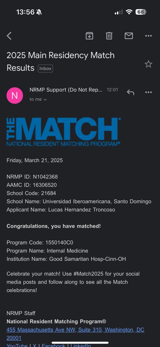 Beyond grateful to have matched at Good Samaritan Hospital for Internal Medicine residency!

I want to thank my partner, my mentor, my friends, and my family for supporting me every step of the way!

<a href="/trihealthimres1/">Trihealth Internal Medicine Residency</a> <a href="/TriHealth/">TriHealth</a> <a href="/TheNRMP/">NRMP®</a> <a href="/unibeenlinea/">Unibe</a> @drjuancbatlle