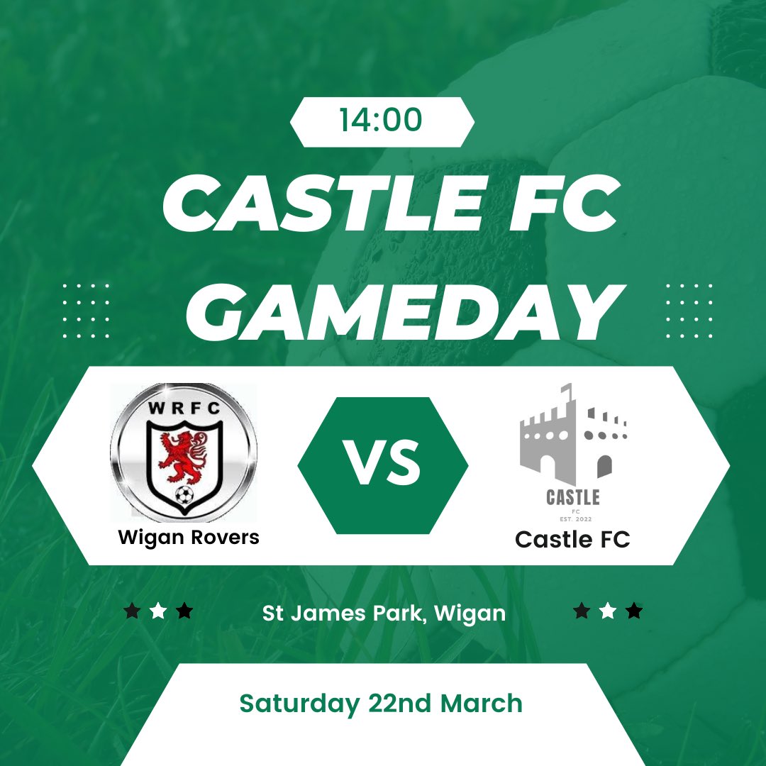 Back in action tomorrow for our final league outing🙌🏻

🆚 Wigan Rovers
📌 Away
🏆 League

UTC🏰