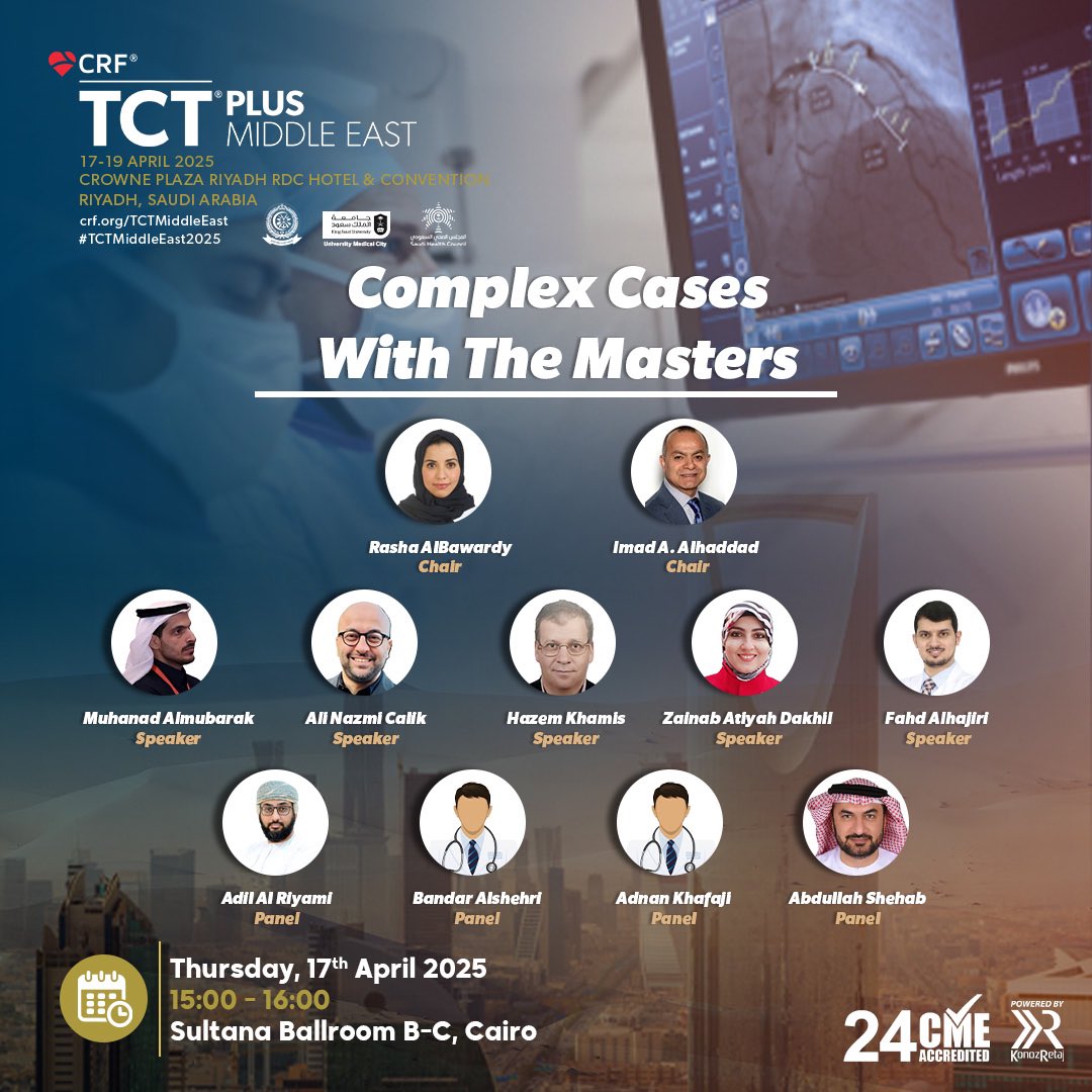 TCTME+ (@tct_me_) on Twitter photo Complex Cases with the Masters 🔨🔧🪓🔩⚙️🗜️🪛⚒️🛠️
Cath lab experiences from across the globe: 🇸🇦🇹🇷🇮🇶🇪🇬🇰🇼
With a panel that is equally diverse & representative 🇸🇦🇯🇴🇴🇲🇮🇶🇦🇪
<a href="/rashaalbawardy/">Rasha Al-Bawardy</a> <a href="/doctorhadi/">Hadi Abu-Hantash MD,MSc.</a> <a href="/ANazmiCalik/">A.Nazmi Calik</a> <a href="/ZainabDakhil2/">Zainab Dakhil</a> <a href="/AdilRiyami/">Dr. Adil Al Riyami د. عادل الريامي</a> <a href="/bandar2011_/">Bandar Alshehri,MD. د/ بندر الشهري</a> Complex Cases with the Masters 🔨🔧🪓🔩⚙️🗜️🪛⚒️🛠️
Cath lab experiences from across the globe: 🇸🇦🇹🇷🇮🇶🇪🇬🇰🇼
With a panel that is equally diverse & representative 🇸🇦🇯🇴🇴🇲🇮🇶🇦🇪
<a href="/rashaalbawardy/">Rasha Al-Bawardy</a> <a href="/doctorhadi/">Hadi Abu-Hantash MD,MSc.</a> <a href="/ANazmiCalik/">A.Nazmi Calik</a> <a href="/ZainabDakhil2/">Zainab Dakhil</a> <a href="/AdilRiyami/">Dr. Adil Al Riyami د. عادل الريامي</a> <a href="/bandar2011_/">Bandar Alshehri,MD. د/ بندر الشهري</a>