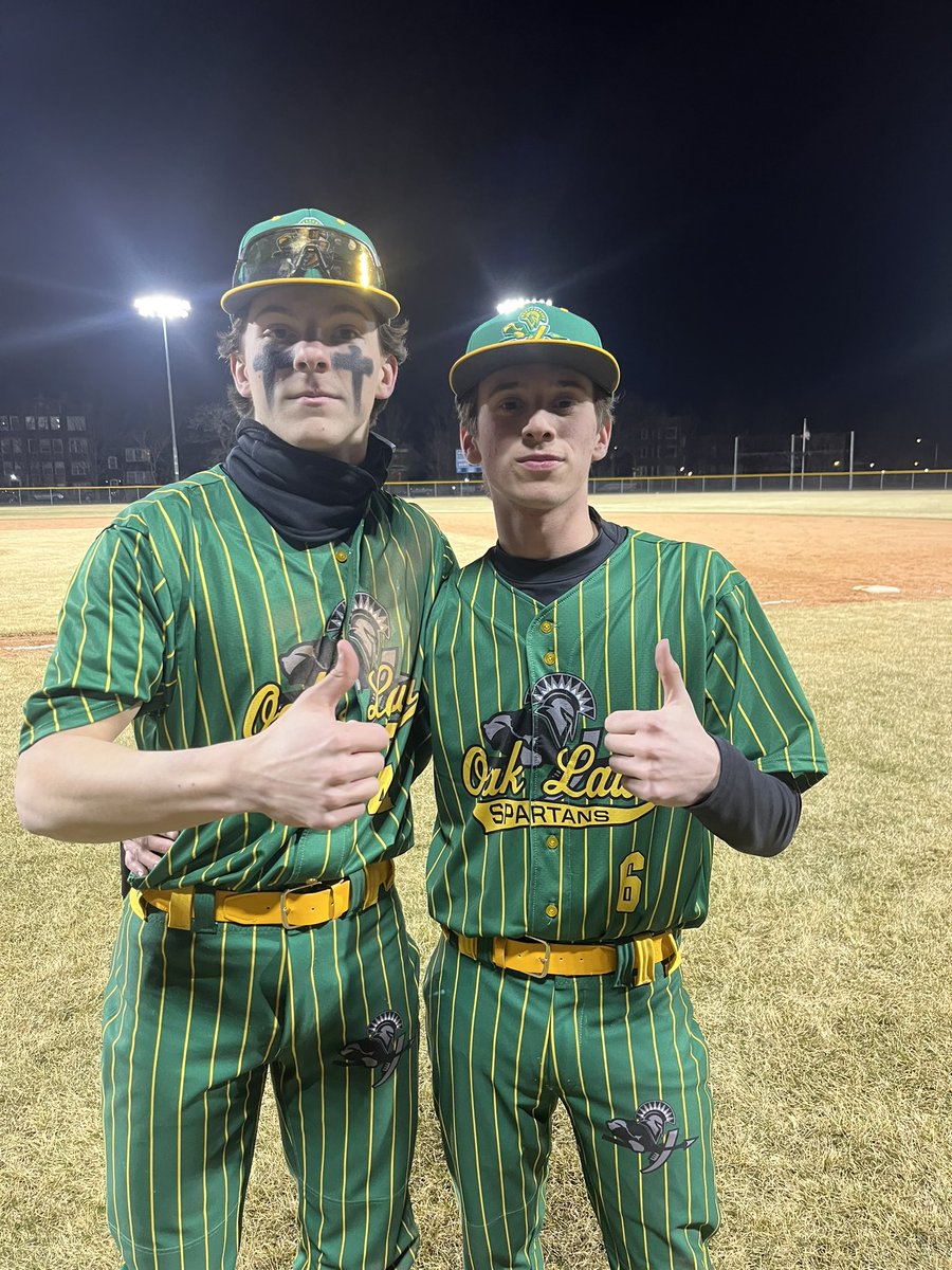 OLSpartansBsb's tweet photo. OL 18, Brooks 10. Spartans win a slugfest behind the bats of John Olejniczak (3h,3rbi), Peyton Melnik (3h, 6RBI), Jackson Hilger (4-5) and Ryan Comiso (3-4, rbi). Pitchers Justin Canvin, Bobby Hardesty (W)and Zack Ullrich combined for 11 Ks. #olchspride https://t.co/v10BCGBPBz