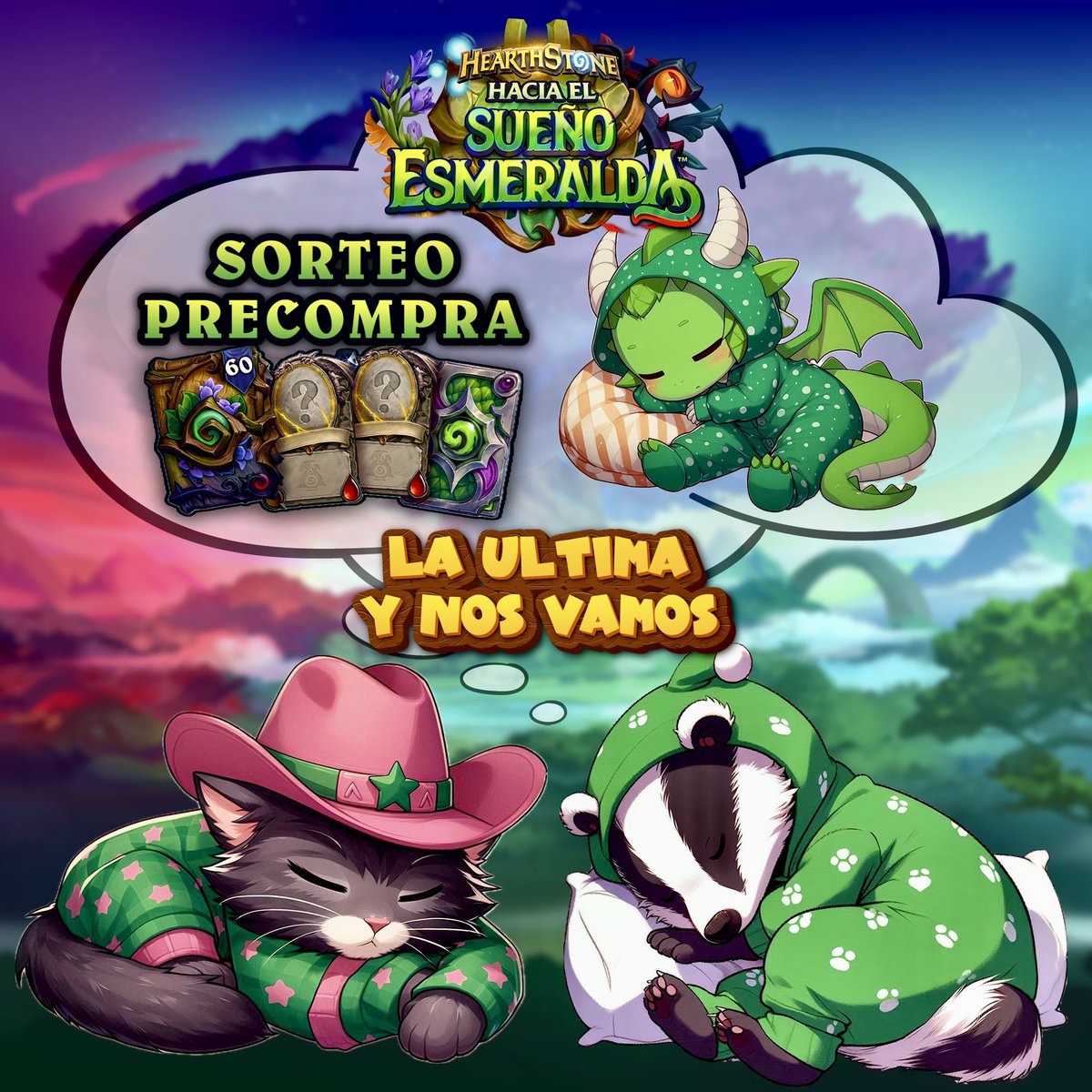 Gracias a #HSLatam tenemos sorteo🎁

🐉#HaciaelSueñoEsmeralda🌳

En el mejor podcat de #Hearthstone

La última y nos vamos🍻
El 26 de Marzo
Participa👇

-❤️y 🔁

-Sigue twitch.tv/elgatoradio y twitch.tv/carl_oz_ortega

-Menciona a tu amigo con el que sueñas

-Estar en el sorteo