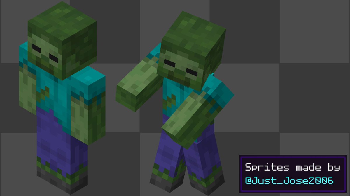 just_jose2006's tweet image. Por petición popular: Mob's Tweaks: Zombie Retexture V2

- ahora ocupa de base la skin de Steve post 1.20
- mejoras generales a la textura
- más rasgaduras en la ropa

#Minecraft #MinecraftIdeas #MinecraftMods #PixelArt #PixelArtist #Modding #TexturePack