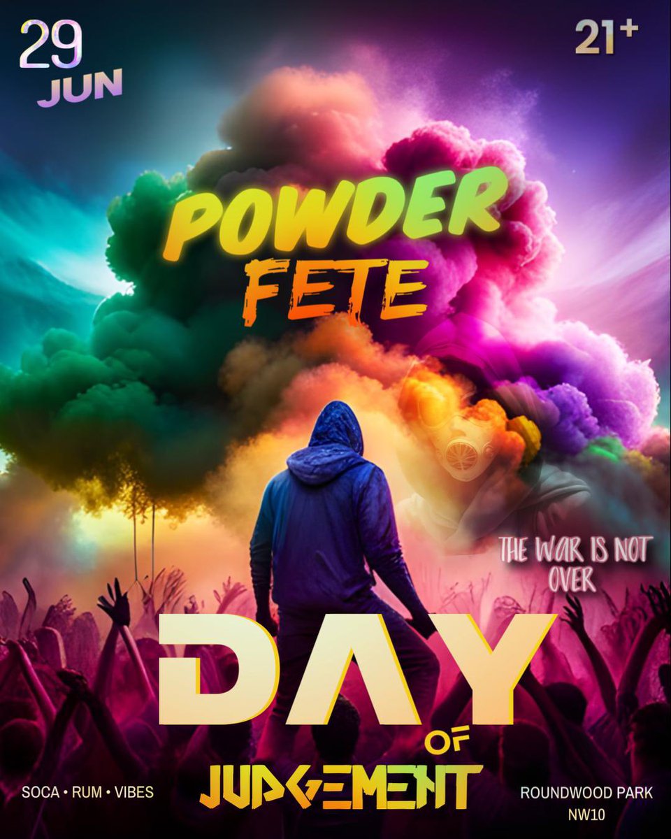 RealJabEvents's tweet image. 🔥🚨 TICKETS OUT NOW 🚨🔥
The countdown begins! 🕛 Get ready for the ultimate POWDER FETE at DAY OF JUDGEMENT – an explosion of SOCA, RUM &amp;amp; VIBES! 🌈🎶🍹

📍 Roundwood Park, NW10
📅 29th June
🎟 Limited tickets – Get yours NOW!

#PowderFete #caribbean #SocaVibes #london  #jouvert