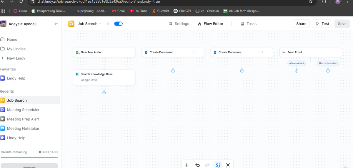 SlyAdetox's tweet photo. I have just created my first AI Agent that helps me apply for job, update my cv based on the job requirement 
also meeting AI https://t.co/OPh8nU3ZJG