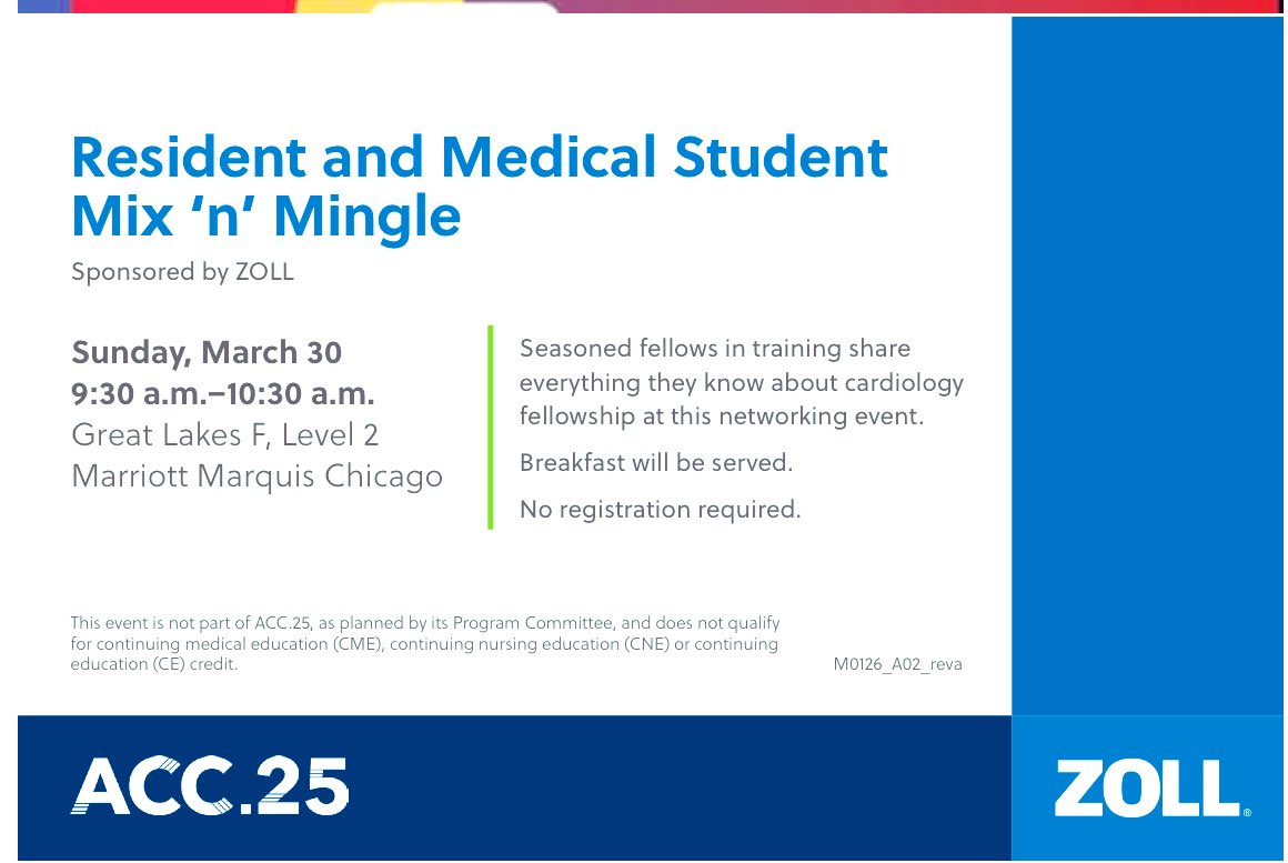 Pooh_Velagapudi's tweet image. #Residents, #MedicalStudents, #FIT, #WIC - check out the mix and mingle events being hosted at #ACC25! Great way to network with ACC members, colleagues, friends, and prominent faculty &amp;amp; exchange ideas… @ACCinTouch #ACCWIC #ACCFIT #ACCEarlyCareer