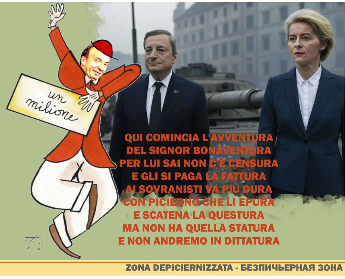 Il Signor Bonaventura Benigni è un ex comico di talento e attualmente vice-trombone quirinalizio. È un uomo fortunato e per nulla ingenuo, protagonista di divulgazioni storiografiche di regime che si concludono sempre con un premio di un milione di euro.