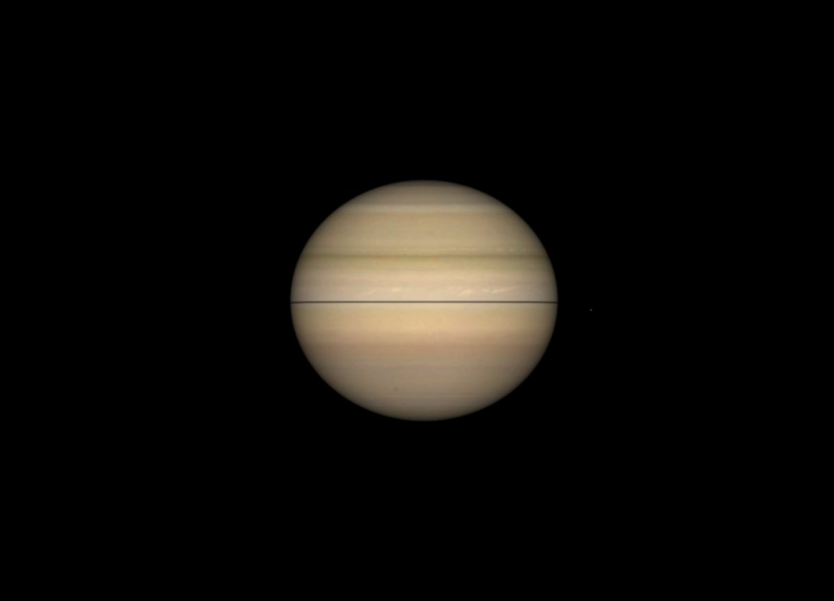 A rare and fascinating event for Saturn is now just over 24hrs away...

On March 23rd at approximately 02:00 UT, Saturn’s rings will align exactly edge-on with as seen from Earth - a phenomenon known as a ring plane crossing. This rare event happens roughly every 14-15 years as