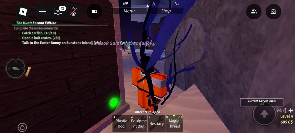 IgnitionM2's tweet photo. @KreekCraft next token is fisch? I pressed this button behind spawn island https://t.co/CsdowSrD5p