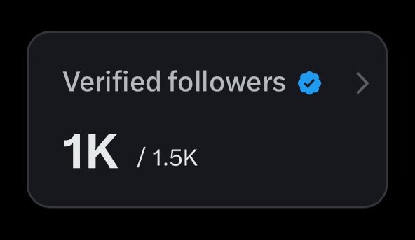 1k verified followers thank you fam🤝📈