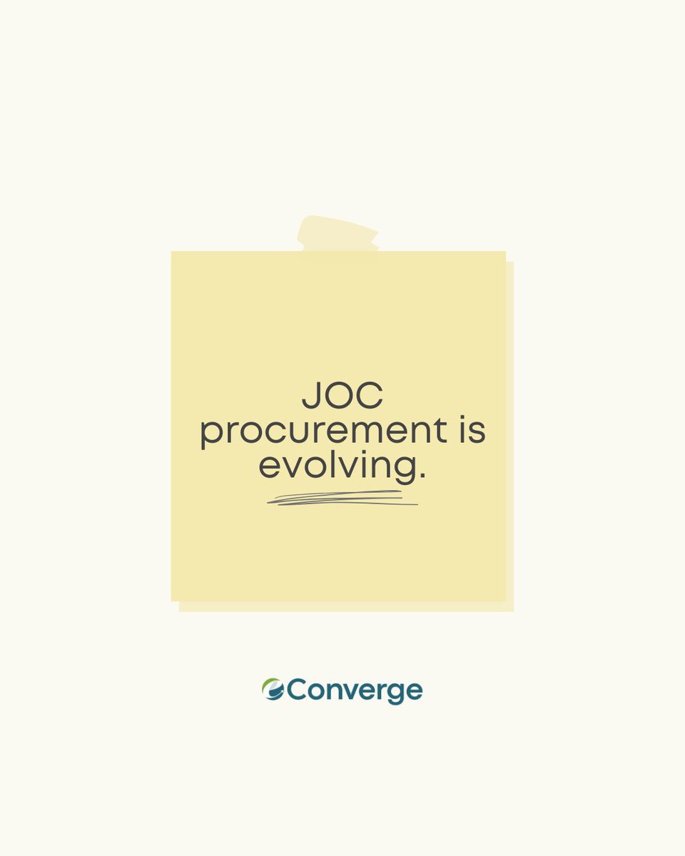 eConverge_'s tweet image. JOC procurement is evolving: Truly collaborative. Data driven. Completely fee-free. See what&apos;s possible when technology meets real world procurement needs with eConverge™. 

Check  it  out:  eConverge.com

#NoFeesJustResults #eConverge #jobordercontracting