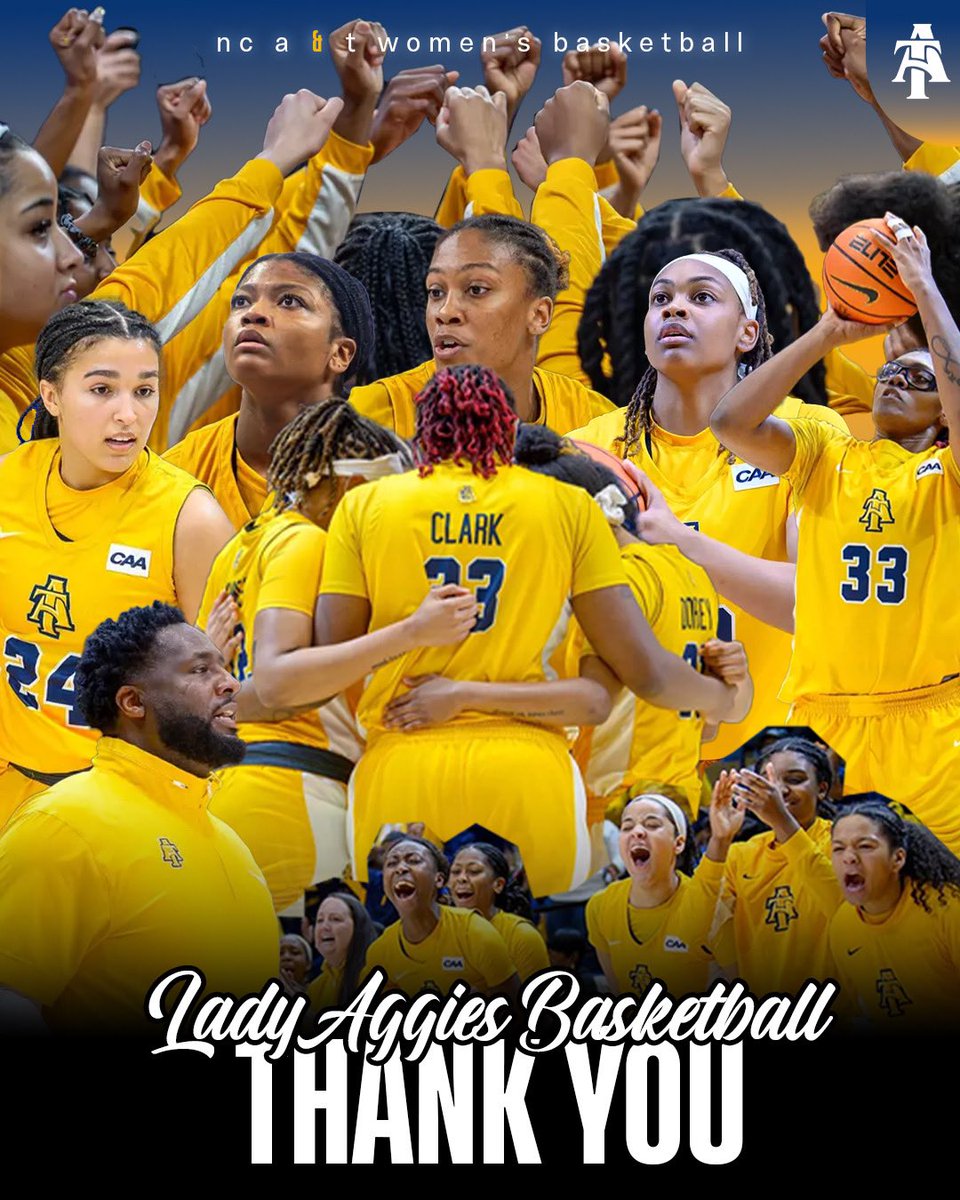 Big thanks to our incredible fans for your unwavering support this season! Proud of another winning season, a CAA Regular Season Championship, and a postseason appearance in the WBIT. We’re excited for next season and what’s to come.

As always… Aggie Pride!

#AggieWBB💙💛