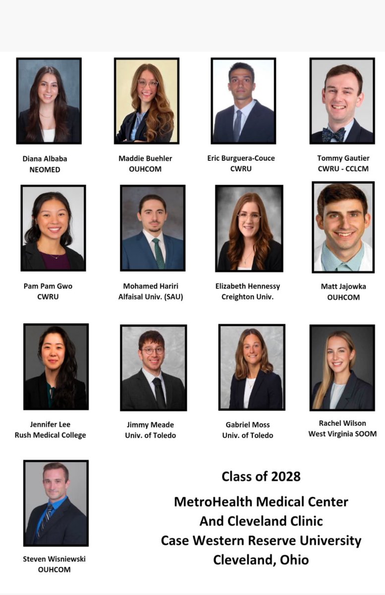 Cleveland Clinic Emergency Medicine (@cleclinicesi) on Twitter photo Congratulations to our future #EM physicians who matched at the MetroHealth/Cleveland Clinic Residency Program!
We are so excited to welcome you to our program and to the <a href="/ClevelandClinic/">Cleveland Clinic</a>!
<a href="/MetroHealth_EM/">MH/CCF/CWRU Emergency Medicine Residency</a> #EMmatch #match25 #cleveland Congratulations to our future #EM physicians who matched at the MetroHealth/Cleveland Clinic Residency Program!
We are so excited to welcome you to our program and to the <a href="/ClevelandClinic/">Cleveland Clinic</a>!
<a href="/MetroHealth_EM/">MH/CCF/CWRU Emergency Medicine Residency</a> #EMmatch #match25 #cleveland