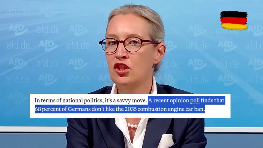 RodaPP1's tweet image. Weidel calls for the continuation of combustion engines to keep Germany competitive. Do you support this move? 🚗💨 #combustionengine #economy

Read more 👉 lttr.ai/Acs1i

#WatchPowerfulSpeeches