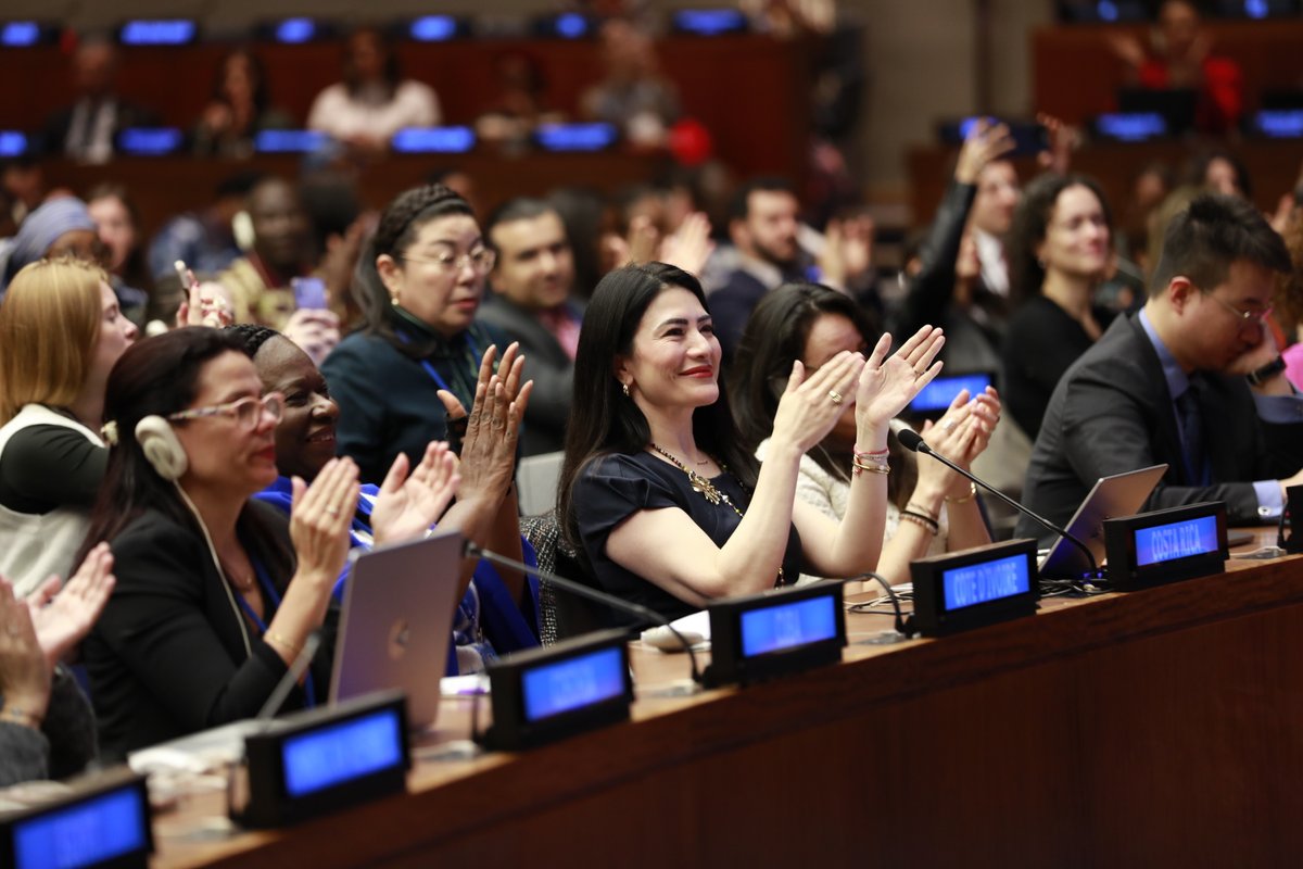UN_Women's tweet image. ✨CSW69: A Milestone for Gender Equality✨ 

🤝 Political Declaration adopted by consensus!
🤩 New record: Over 5,845 civil society participants!

As #CSW69 ends &amp;amp; #CSW70 begins, it’s time for bold action, funding, &amp;amp; political will #ForAllWomenAndGirls.

📸unwo.men/3Gip50Vmyv5