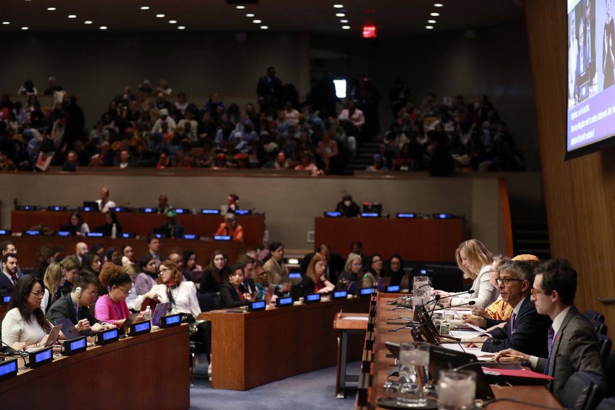 UN_Women's tweet image. ✨CSW69: A Milestone for Gender Equality✨ 

🤝 Political Declaration adopted by consensus!
🤩 New record: Over 5,845 civil society participants!

As #CSW69 ends &amp;amp; #CSW70 begins, it’s time for bold action, funding, &amp;amp; political will #ForAllWomenAndGirls.

📸unwo.men/3Gip50Vmyv5