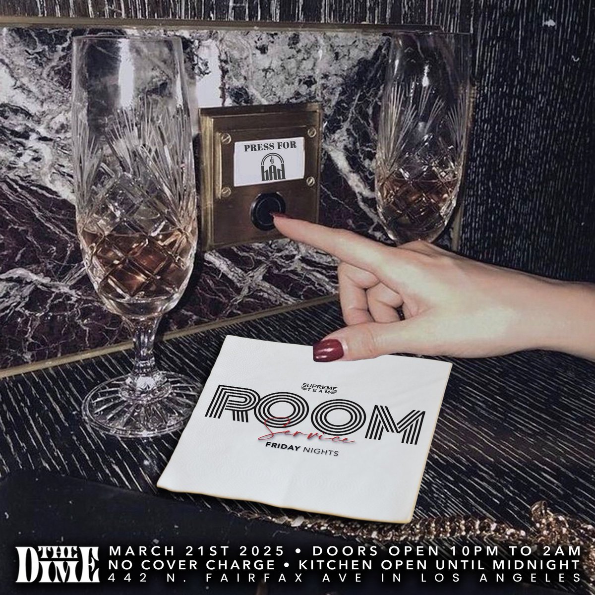TONIGHT!
CHILL VIBES INSIDE THE
<a href="/TheDimeLA/">The Dime ®</a> 
<a href="/DJBADMUSIC/">B.A.D</a>