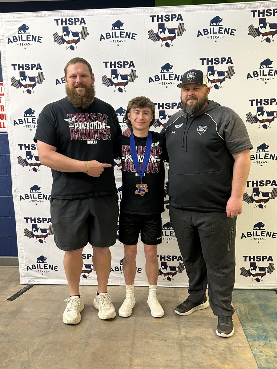 Weston Porter represented the Bulldog Powerlifting team at the THSPA State Championships today. He competed hard and came home with Millsap men’s first state medal in over a decade. Congratulations Weston! #Hineni