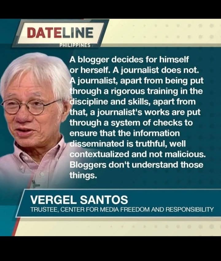 teta_limcangco's tweet photo. So, what’s the difference between a blogger and a journalist? https://t.co/dsM6NkL61a
