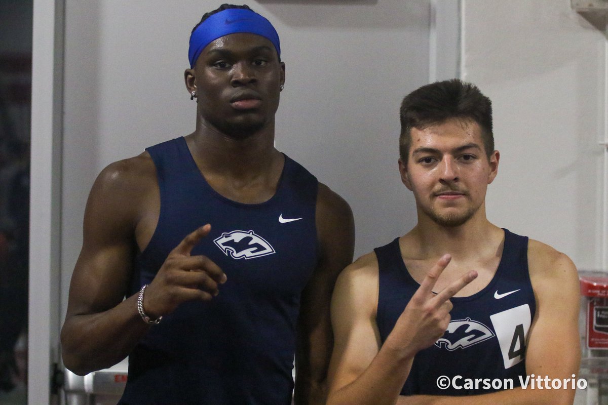 David Obadein and Anthony Vilcek of Plainfield South go 1-2 in the SPC 200m with a 22.62 and 22.71!