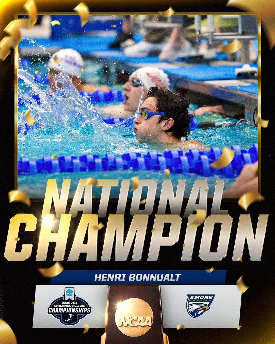 NCAA Division III (@ncaadiii) on Twitter photo π¨ CHAMPION MODE: ENGAGED. π¨
Henri Bonnault of <a href="/EmoryAthletics/">Emory Athletics</a> is your 100 Breast National Champ with a blazing 52.61. Nothing but gold-level focus. π₯π₯
#WhyD3 β #D3swim π¨ CHAMPION MODE: ENGAGED. π¨
Henri Bonnault of <a href="/EmoryAthletics/">Emory Athletics</a> is your 100 Breast National Champ with a blazing 52.61. Nothing but gold-level focus. π₯π₯
#WhyD3 β #D3swim