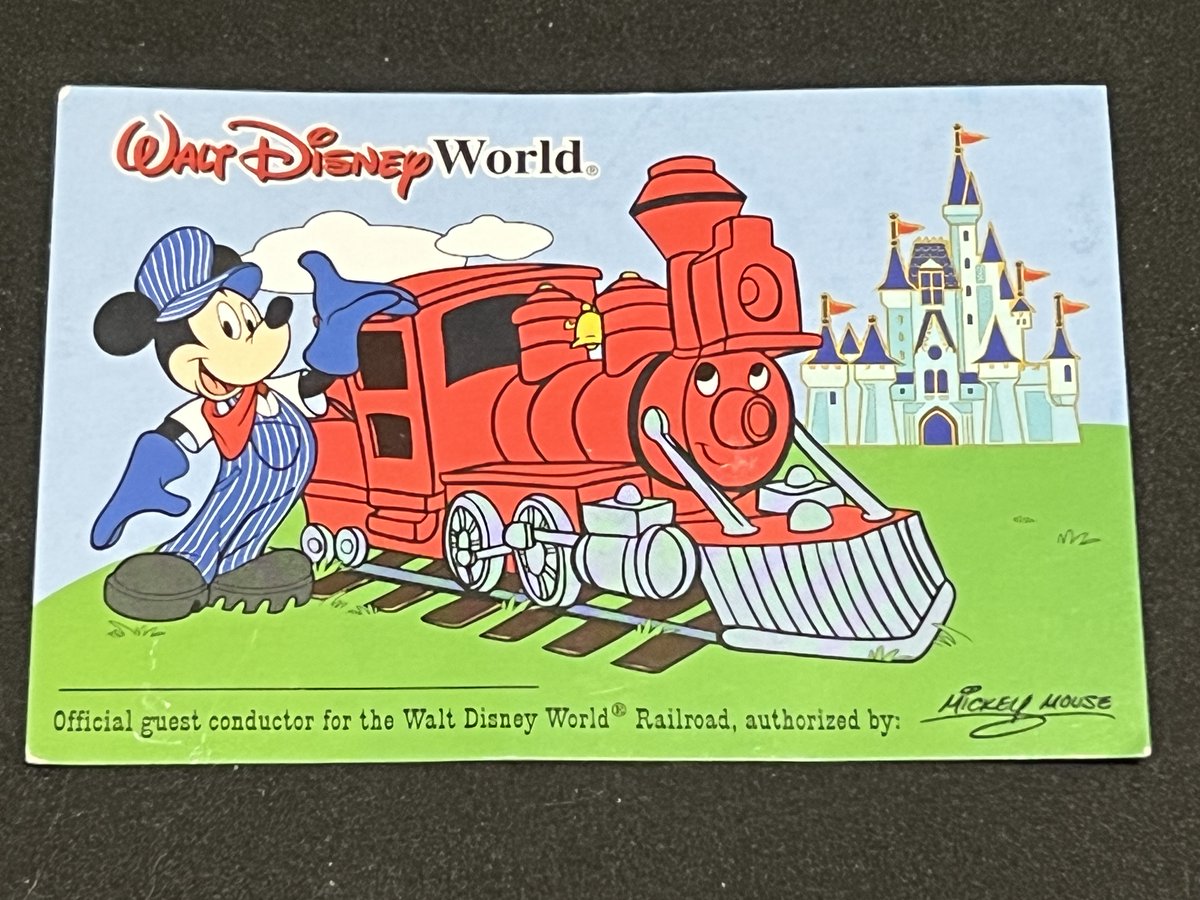 TeriE's tweet photo. RARE #WaltDisneyWorld Railroad Guest #Conductor Card w #EngineerMickey VINTAGE 2002

#disneyrailroad #disneycollectibles #disneyparks #WDW #collectibles #ephemera #disneyephemera #papercollectibles #disneypapercollectibles #disneycollector #disneytrains 

 https://t.co/iRHLt86eHC https://t.co/PT0SHlTvHy