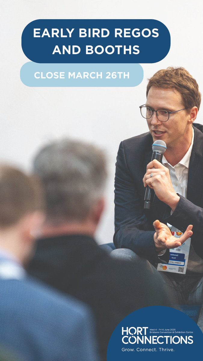 unitedfreshnz's tweet image. Time is running out to secure your Early Bird passes for #HortCon25.👉 Register now: hortconnections.com.au/registration/