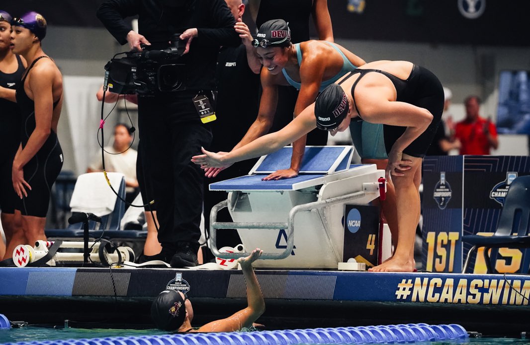 CronkiteSports's tweet photo. ASU Swim and Dive: The Sun Devil women continued their relay success, placing 12th overall in the 400-yard medley relay. 

@sportswithlexi has the recap. 

https://t.co/kQvWLxQbs3 https://t.co/tvTE7cHLEe