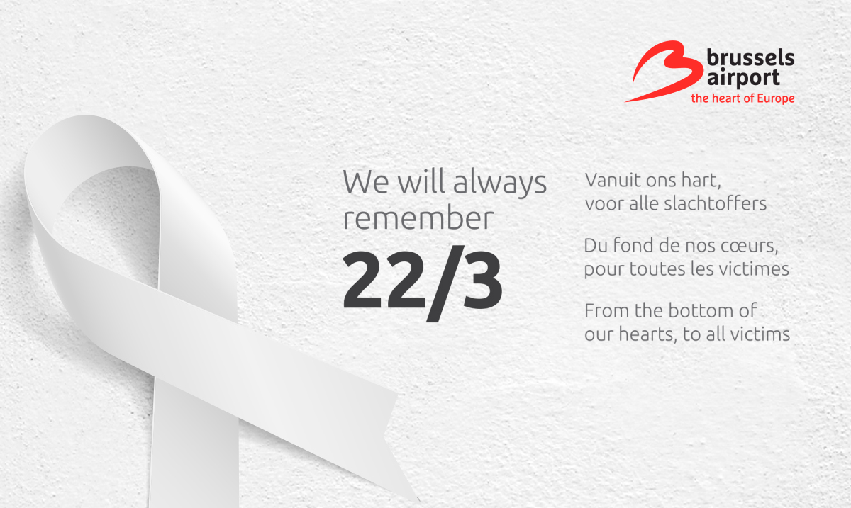 9 years ago, a day we will always remember. Our thoughts go out to the  victims of the 22 March 2016 attacks, their families, friends \u0026 loved ones.  #WeStandTogether #wearebrusselsairport, image size:1200x717