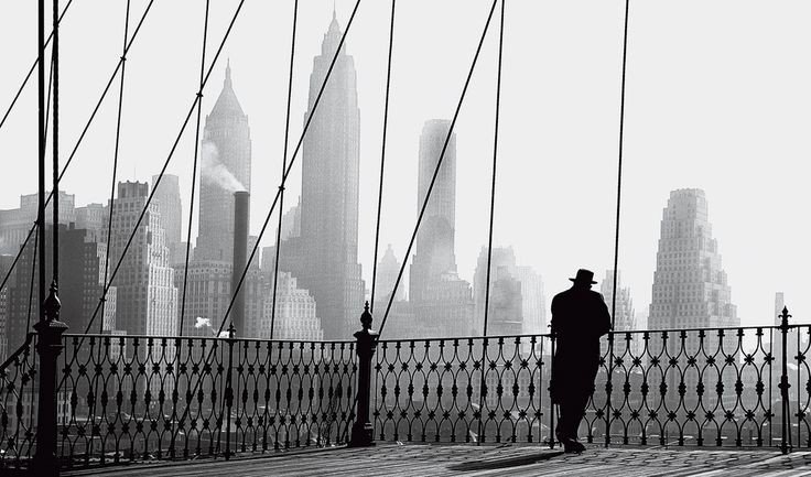 Thepasttimew's tweet photo. © Paul Himmel, Brooklyn Bridge View (1950) https://t.co/dJElSjsZ5I