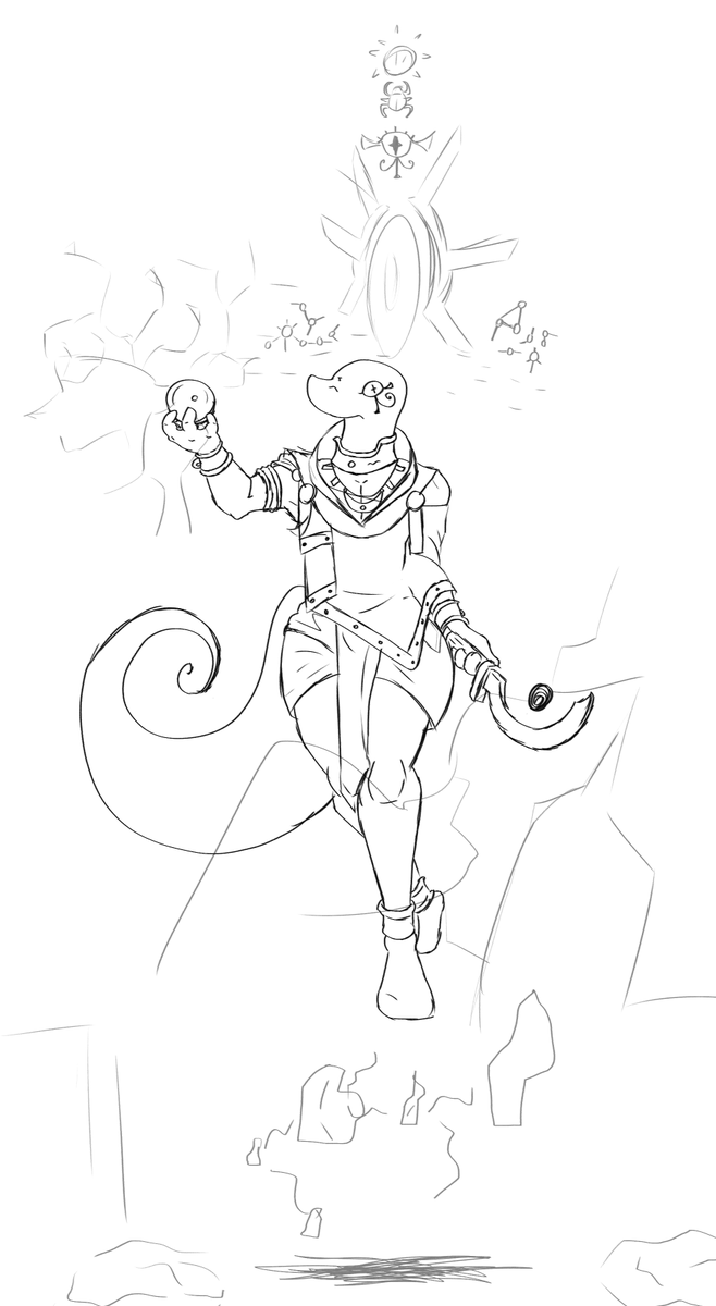 CanadianWaltz's tweet photo. WIP return to drawing Cleops. Also I got clip studio recently so he's also part of me learning clip!

#slimecharacter #OC #originalcharacter #anthroart #furryart #digitalart https://t.co/qXttHopDhd