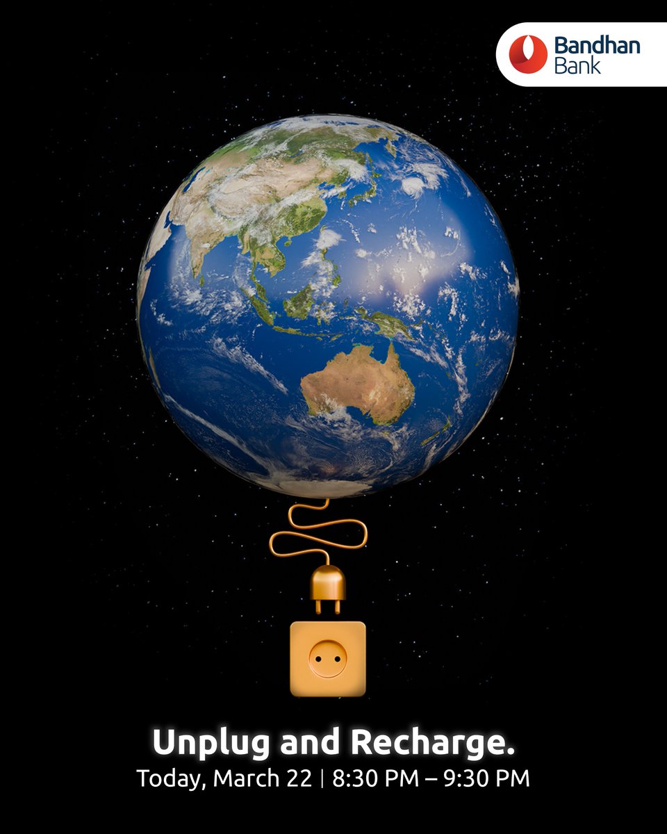 bandhanbank_in's tweet photo. Anyone, anywhere can join the Biggest Hour for Earth—just 60 minutes spent doing something positive for our planet can make a world of difference. That future is still within reach—but the clock is ticking. Act now!
#EarthHour #MyHourForEarth #UnplugAndRecharge #BandhanBank https://t.co/EmF51z8f7G