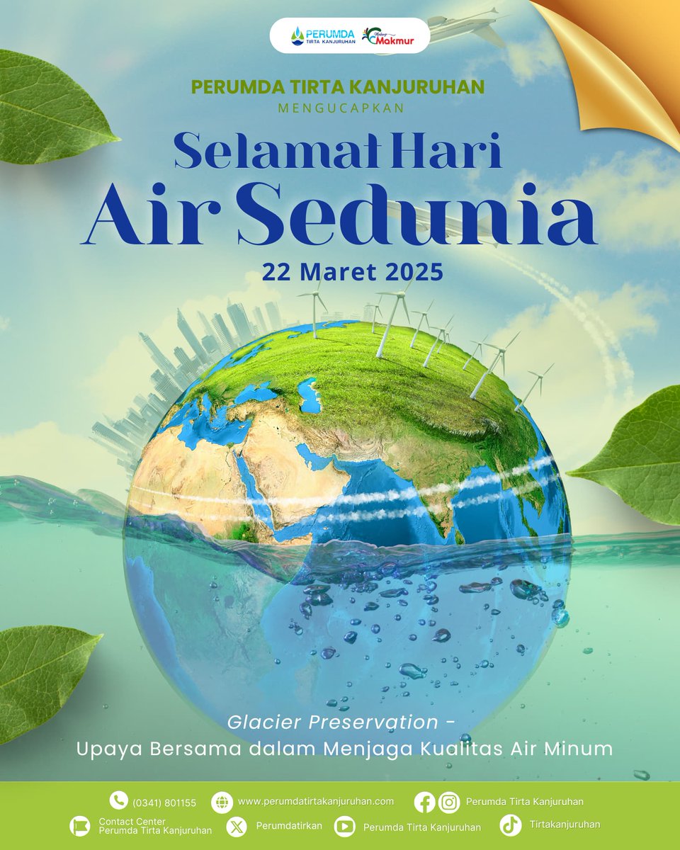 Air adalah sumber kehidupan, mari kita jaga dan lestarikan untuk masa depan yang lebih baik. Selamat Hari Air Sedunia! 
💧 

#PerumdaTirtaKanjuruhan #HariAirSedunia #JagaAir #AirUntukHidup