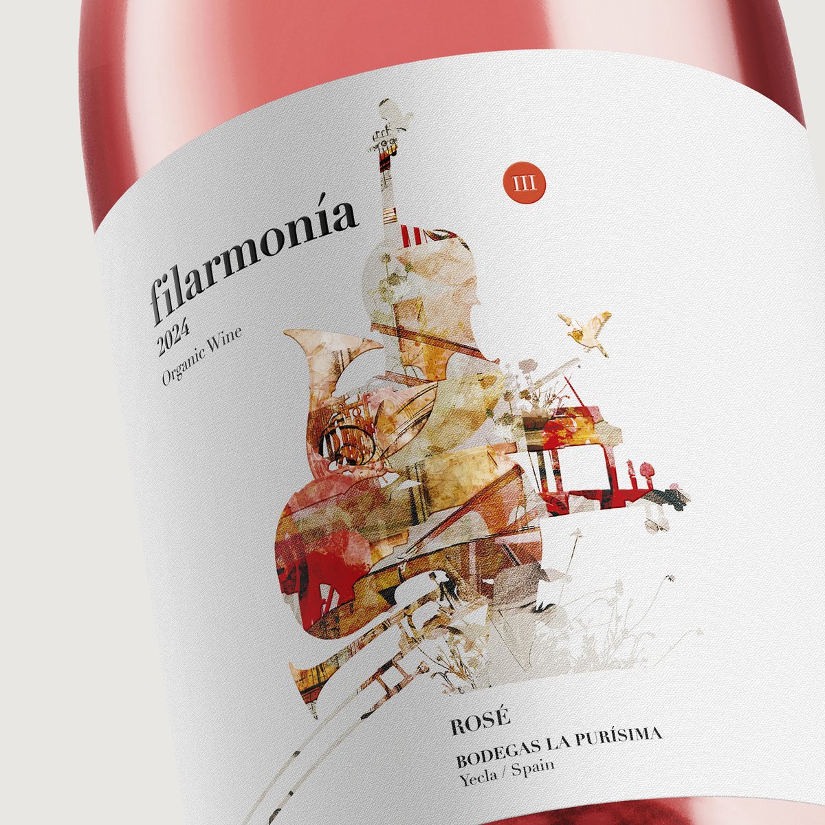 armoder1's tweet image. La armonía continúa. Tras Filarmonía Tinto y Blanco, en Armoder seguimos componiendo la identidad visual de esta gama para @bodegaspurisima   Compartimos el proyecto de diseño e ilustración del vino Filarmonía Rosé #armoderdesign #winelabeldesign #illustration #bodegaslapurisima