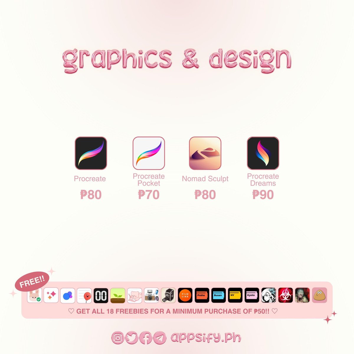 appsify_ph's tweet image. 🍒 productivity

𓏔 goodnotes 5 - 60
𓏔 ankimobile flashcards - 90
𓏔 soso note/fliqlo/memong - 15ea
𓏔 forest - 20
𓏔 procreate - 80
𓏔 procreate dreams - 90

wts lfb wtb lfs lf ios paid apps games for sale ph ipad iphone