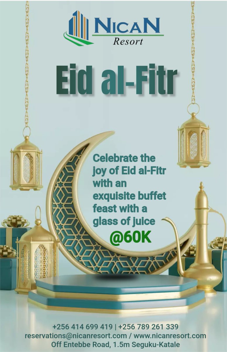 Mark this Eid in style! Join us with family for a special buffet at UGX 60K in a peaceful ambiance. Book today! +256789261339