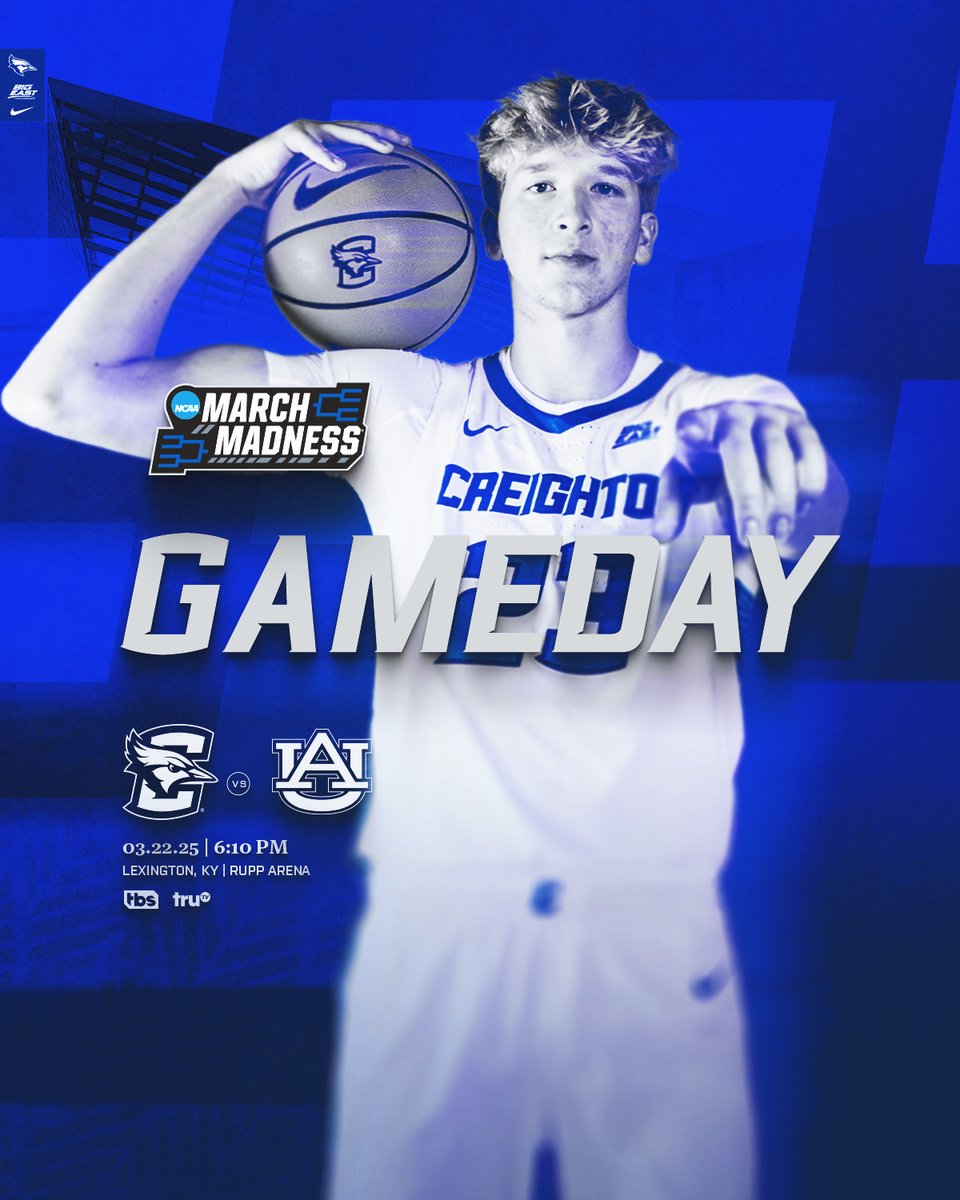 Saturday Night in March 🍿

🆚 Auburn
📍 Lexington, KY
🏟️ Rupp Arena
⏰ 6:10 PM CT
📺 TBS/TruTV
🎧 1620 The Zone
📈 linktr.ee/bluejaymbb

#GoJays