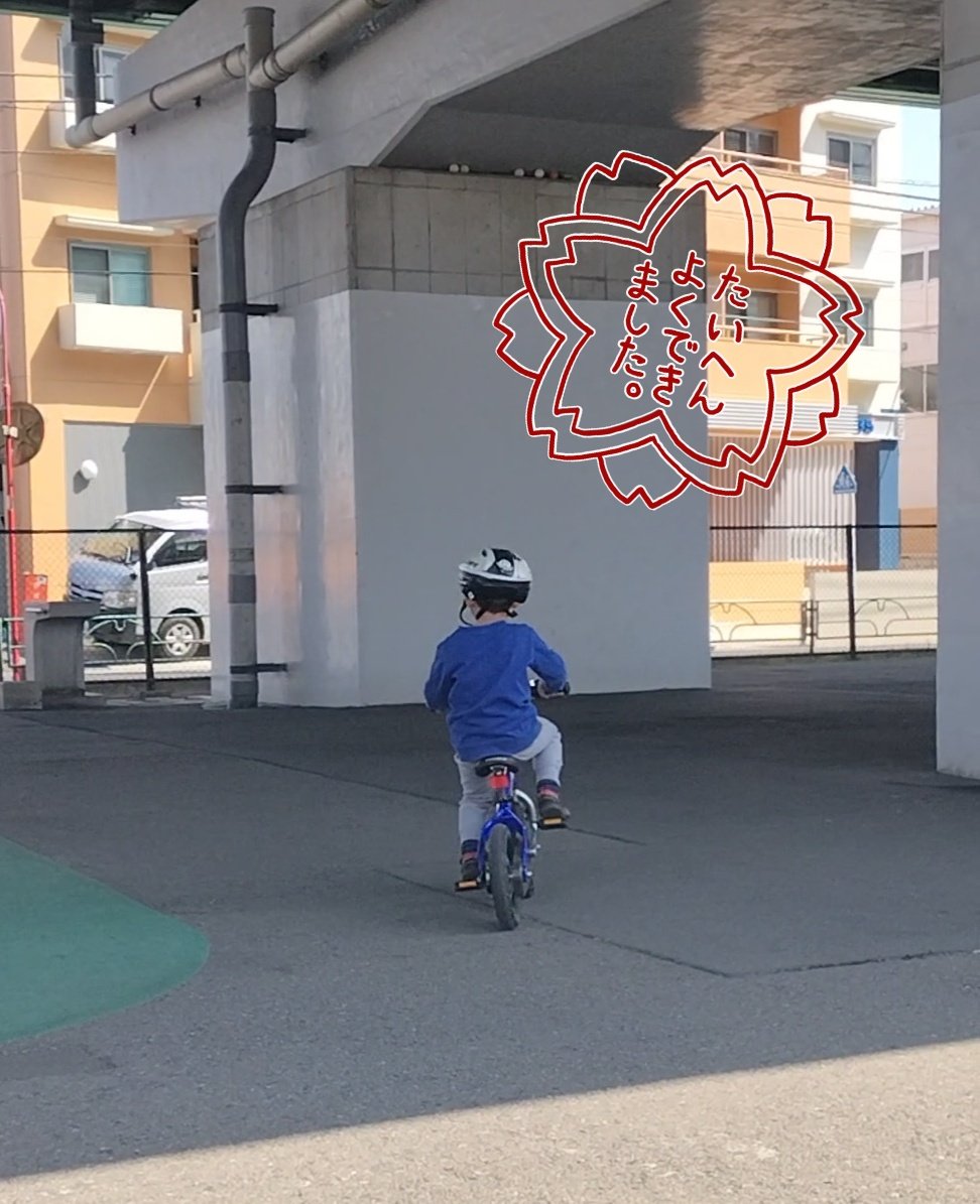 先日下の子が卒園しました🌸
そう、関東で朝から雪が降ったあの日です❄️いろいろありすぎて忘れられない日になりました🤣

急にやる気スイッチが入ったのか、春休みに入り自転車の練習を始めてすぐ乗れるようになりました🎶
こうやってあっという間に成長していくんだなぁ…