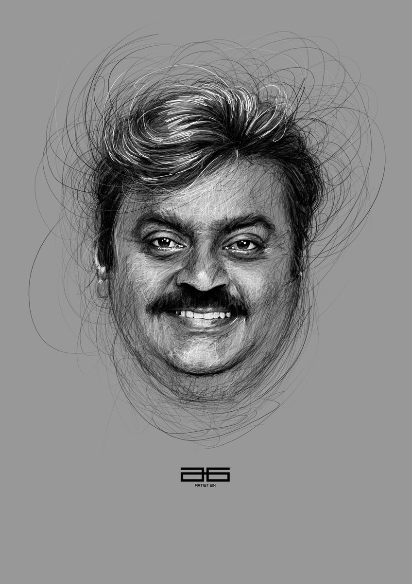 Artistsix's tweet photo. Happy to share my Scribble Art of @CaptianVijayakanth
Sir, dedicated to all Captian Fans. #ScribbleArt #ArtistSix #PaarvaigalPaintings https://t.co/019cQGu8Lh