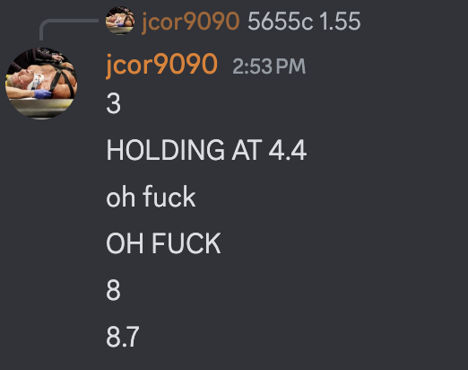 $SPX 5655C over +500% gainer today

Jcor sold at 10.00

1.55 -> 15.00 EOD if held the whole way