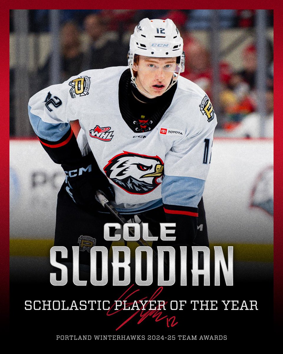 pdxwinterhawks's tweet image. Cole Slobodian is our Scholastic Player of the Year! 📚👏