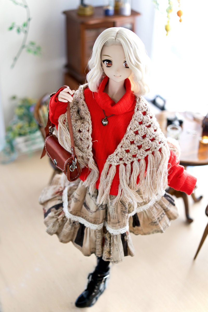 お出かけしたくなるコーデ
桜が似合うかな？

#ののショール 　#ちぇりーちっぷす 
#プロムアクセ 　#工房エスカイヤ　 #ごーバッグ