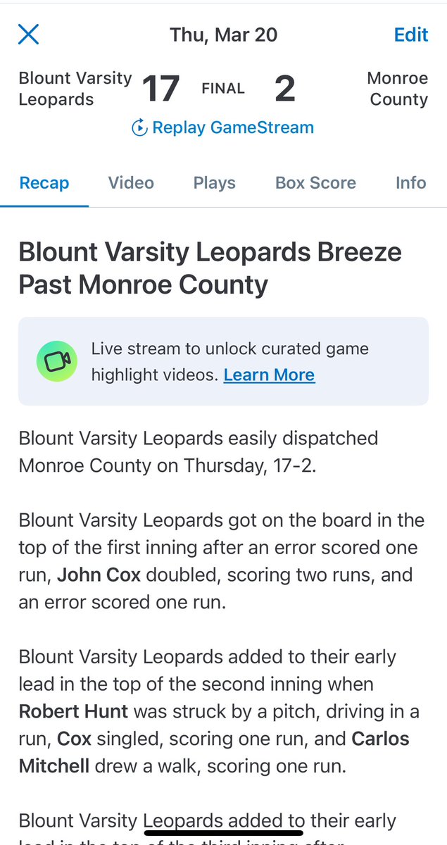 Big Win on the road.