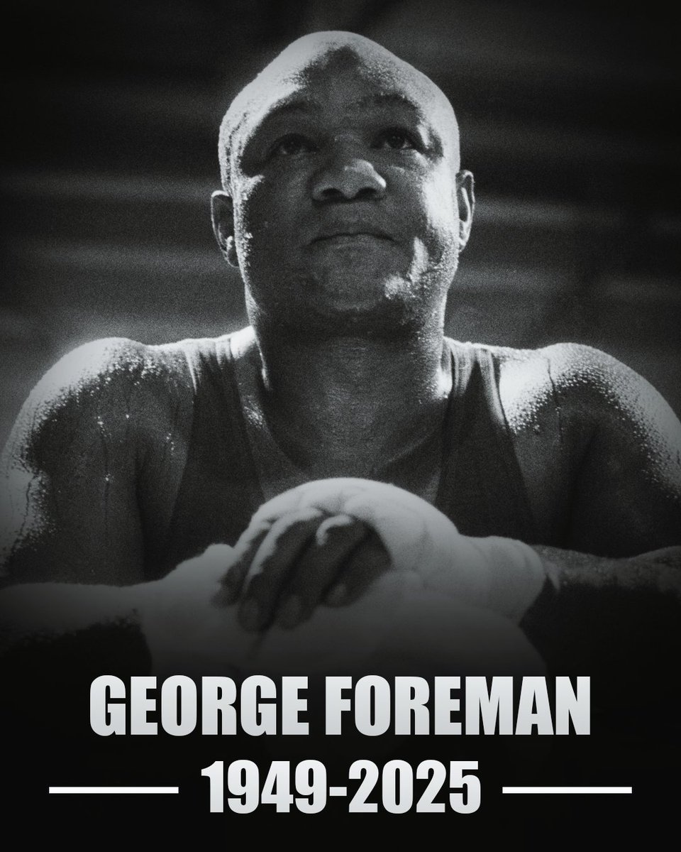 TSN_Sports's tweet photo. Boxing Legend, and 2x World Heavyweight Champion, George Foreman, has died at the age of 76 🕊️ https://t.co/csm9bnEqGP
