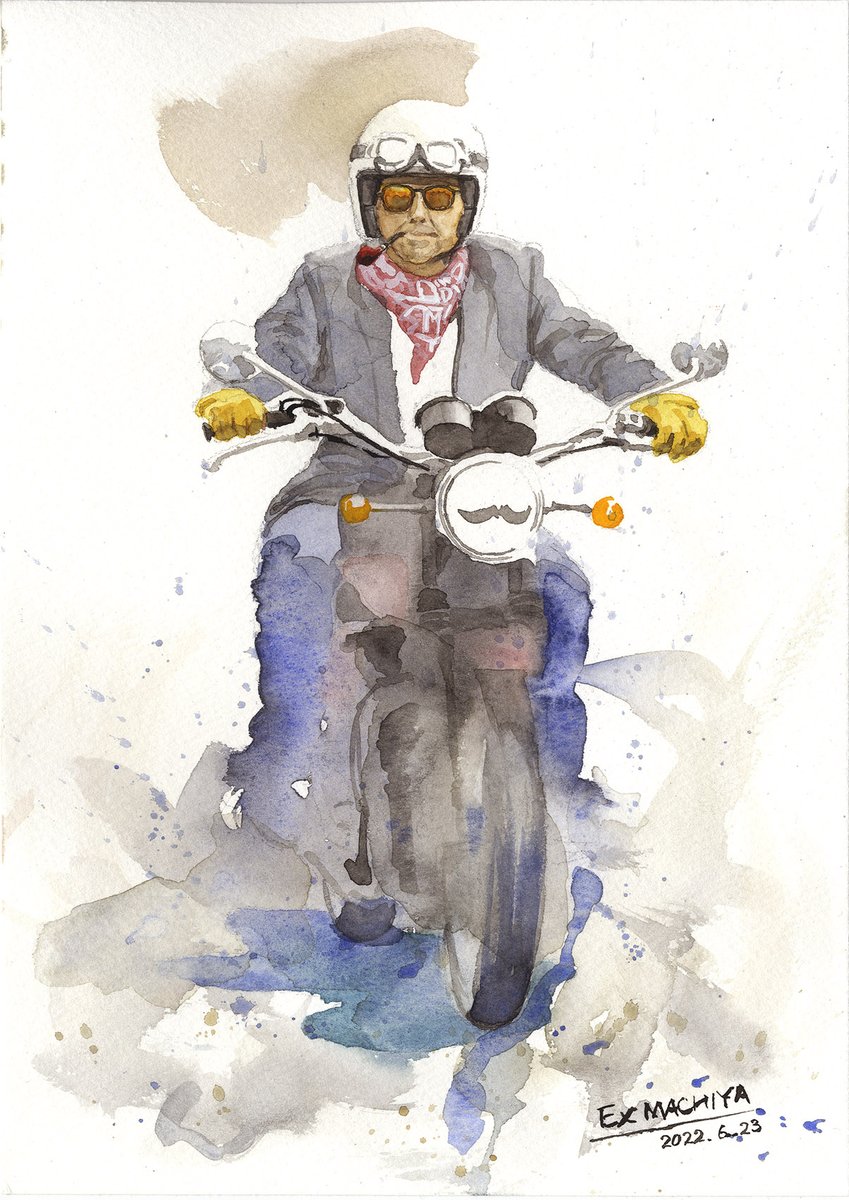 「足もバイクもほとんど描いてないのに動いた!エンジン音入り#pixverse 」|マチパーのイラスト